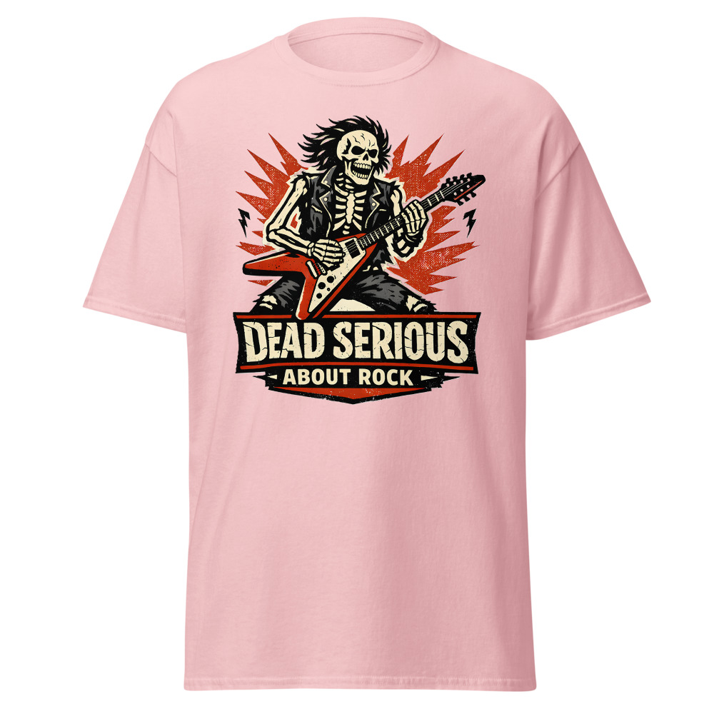 Skeleton Guitar T-Shirt | Dead Serious About Rock Vintage Style Tee - Image 7