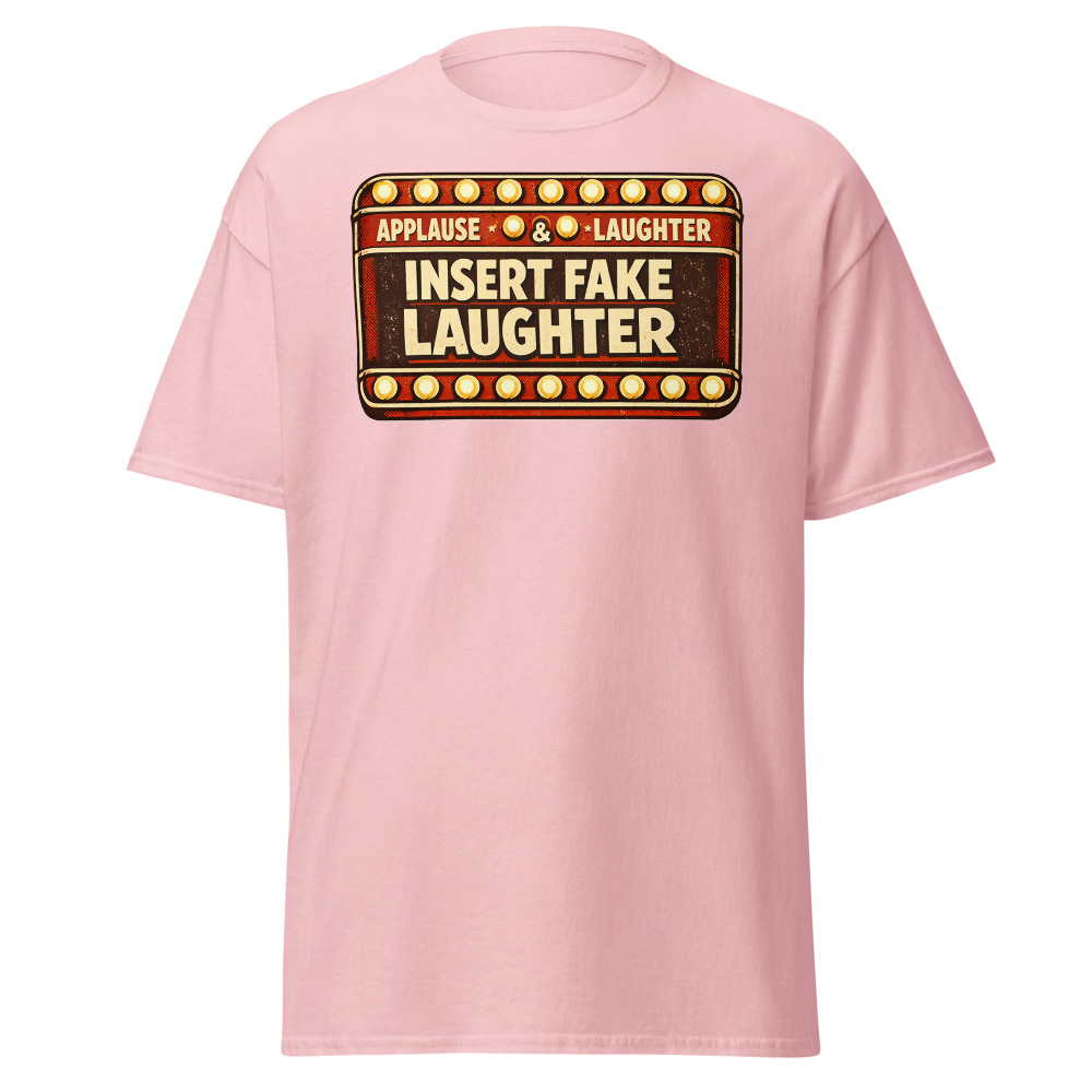 Sitcom Sign T-Shirt | Insert Fake Laughter Funny Retro TV Tee - Image 7