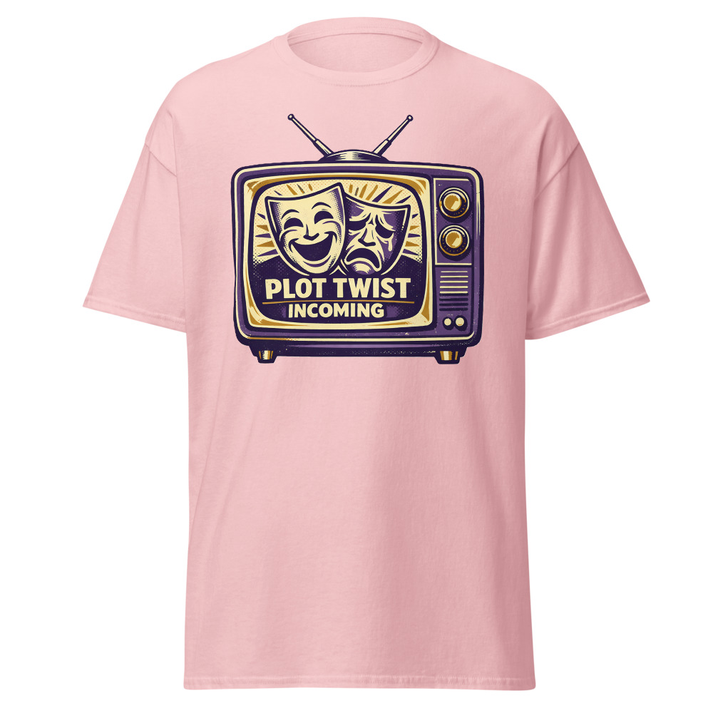 Retro TV Drama T-Shirt | Plot Twist Incoming Vintage Television Tee - Image 7