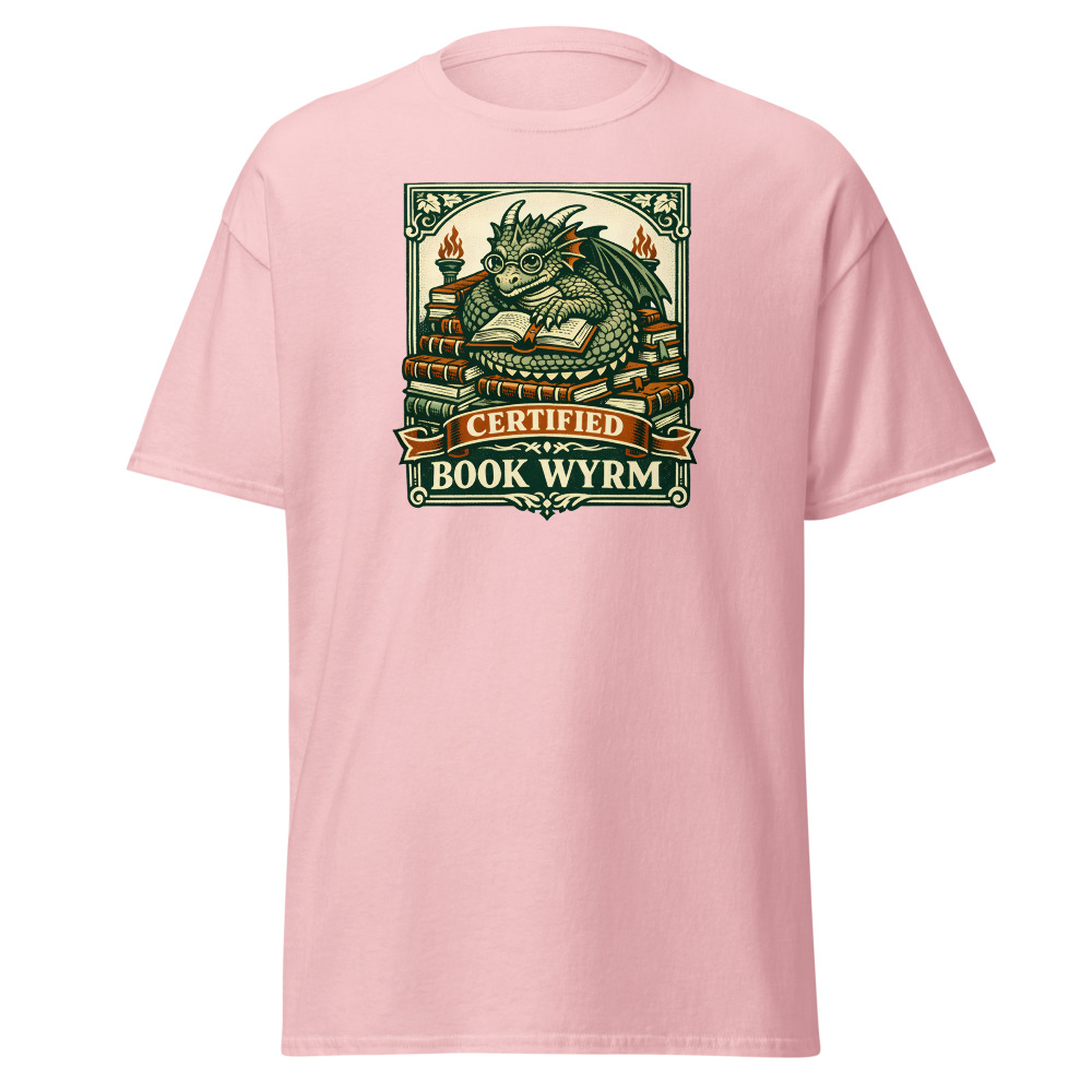 Funny Dragon T-Shirt | Certified Book Wyrm Vintage Library Tee - Image 7