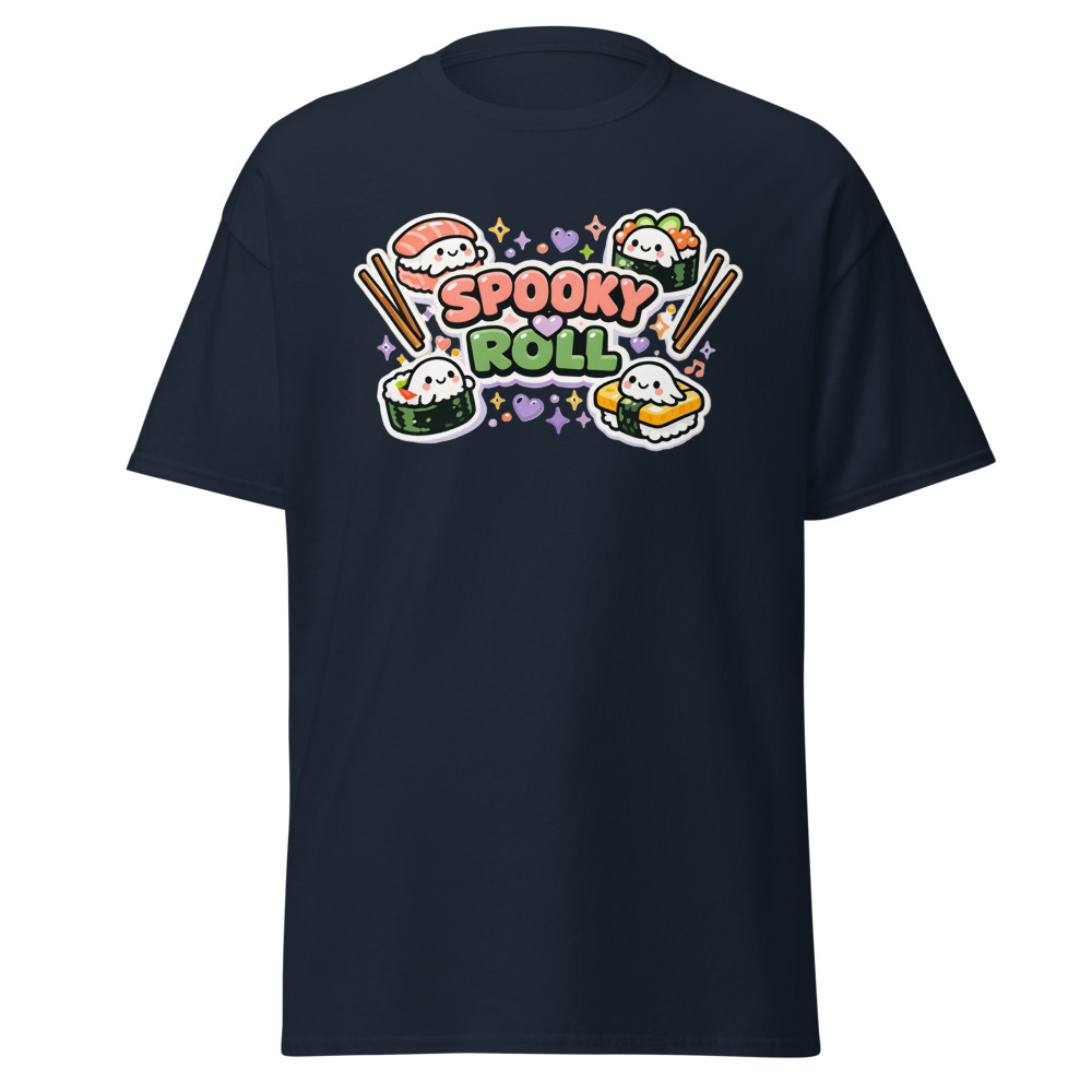 Kawaii Sushi Ghost T-Shirt | Spooky Roll Cute Halloween Foodie Tee - Image 8