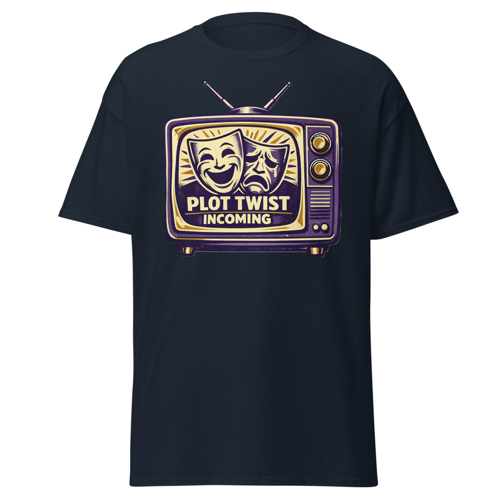 Retro TV Drama T-Shirt | Plot Twist Incoming Vintage Television Tee - Image 9