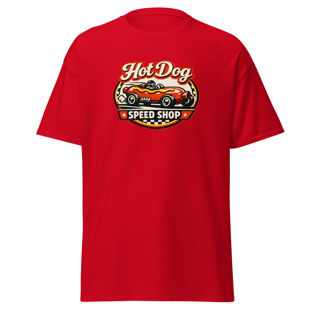 Funny Hot Dog T-Shirt | Speed Shop Vintage Hot Rod Racing Tee - Image 9