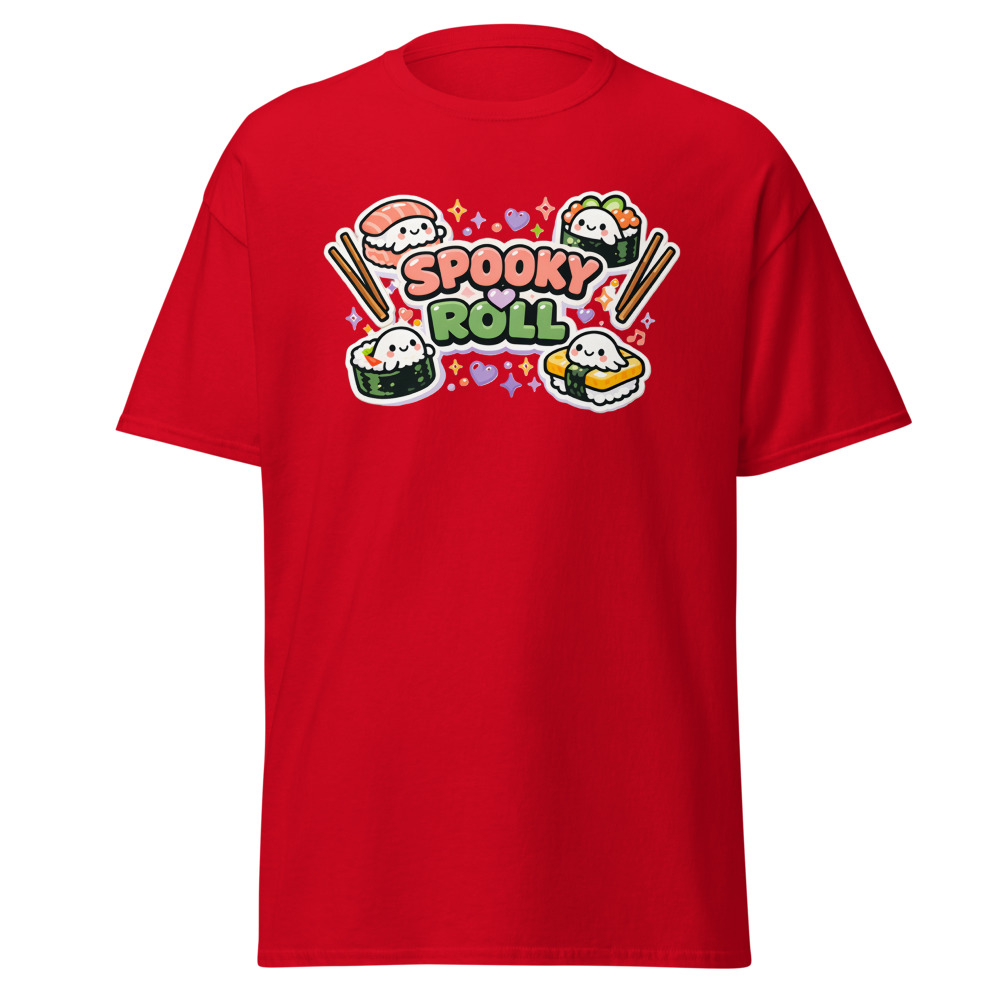 Kawaii Sushi Ghost T-Shirt | Spooky Roll Cute Halloween Foodie Tee - Image 9