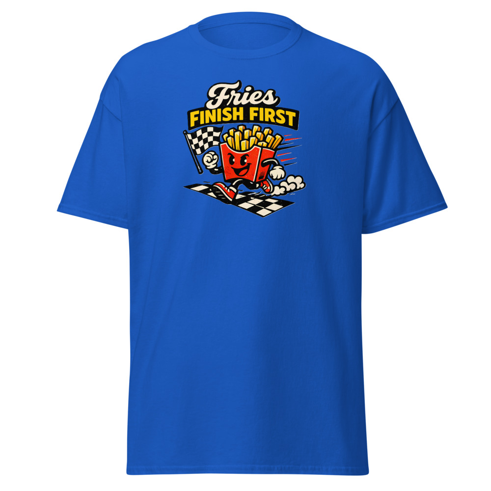 Funny French Fries T-Shirt | Fries Finish First Retro Racing Tee - Image 10