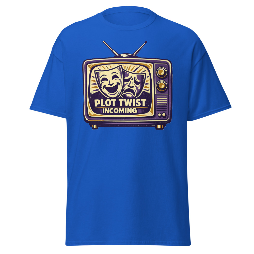 Retro TV Drama T-Shirt | Plot Twist Incoming Vintage Television Tee - Image 11