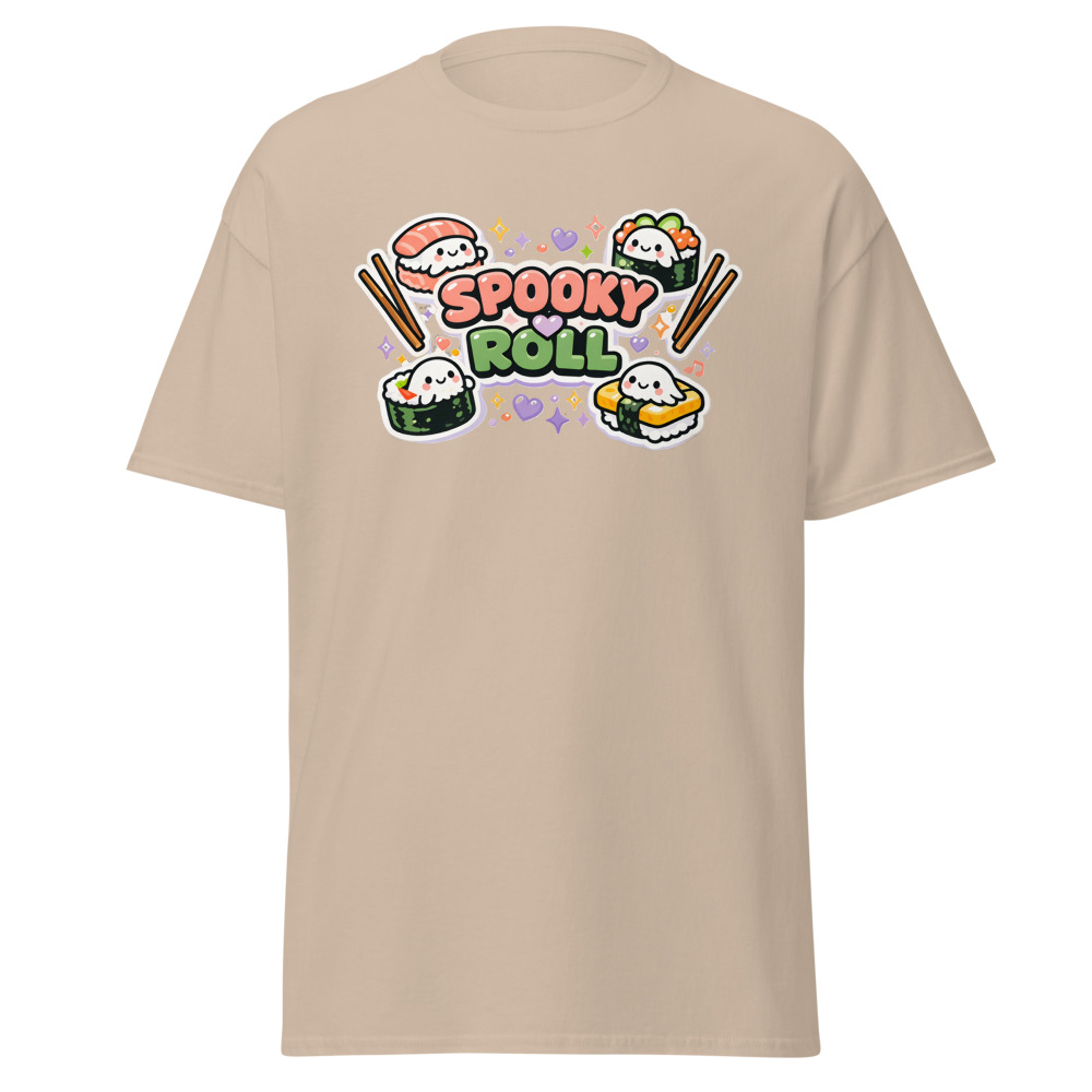Kawaii Sushi Ghost T-Shirt | Spooky Roll Cute Halloween Foodie Tee - Image 11