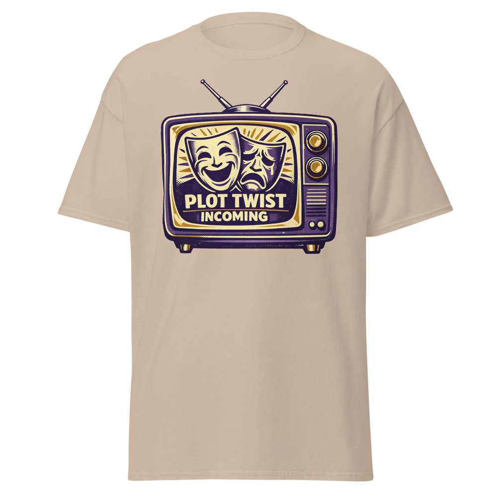 Retro TV Drama T-Shirt | Plot Twist Incoming Vintage Television Tee - Image 12
