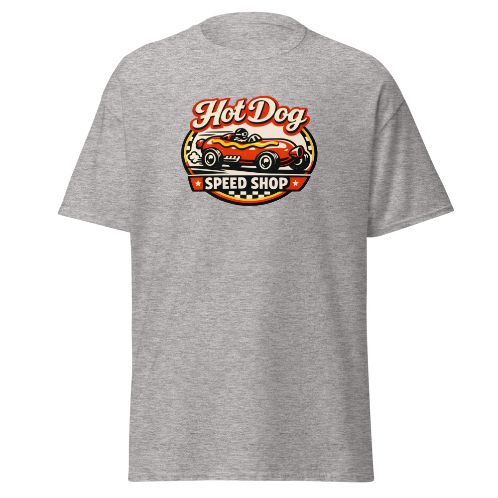 Funny Hot Dog T-Shirt | Speed Shop Vintage Hot Rod Racing Tee - Image 12