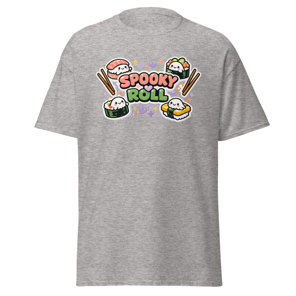 Kawaii Sushi Ghost T-Shirt | Spooky Roll Cute Halloween Foodie Tee - Image 12