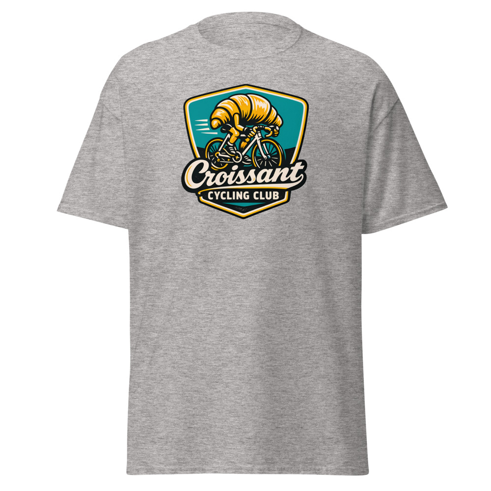 Croissant T-Shirt | Cycling Club Vintage French Bakery Badge Tee - Image 12