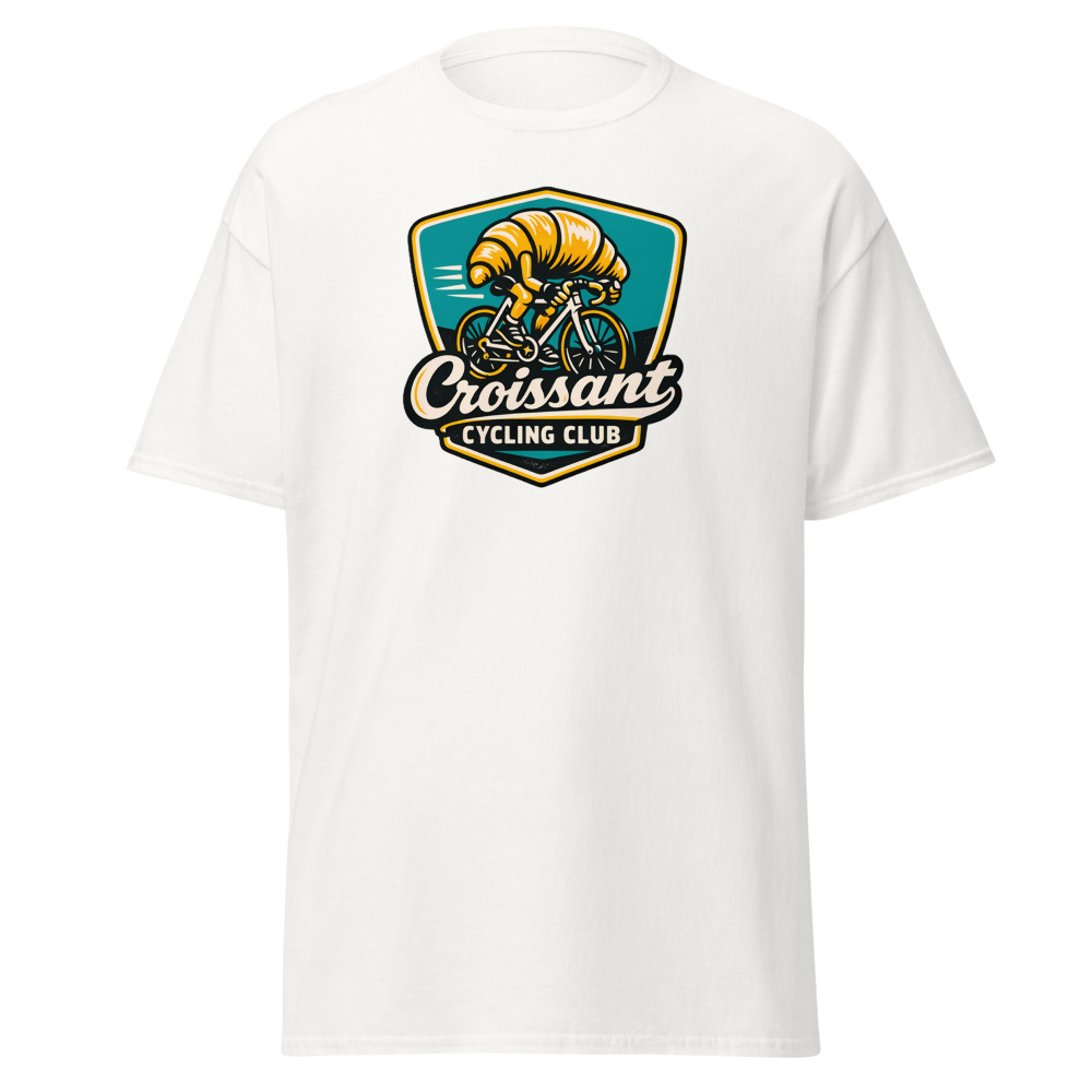 Croissant T-Shirt | Cycling Club Vintage French Bakery Badge Tee - Image 13