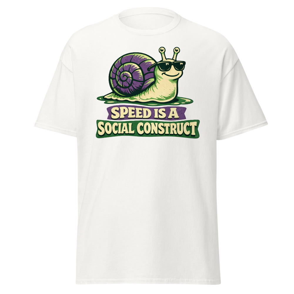 Funny Snail T-Shirt | Speed Is a Social Construct Retro 70s Tee - Image 2