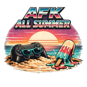 Funny Gamer T-Shirt | AFK All Summer Retro Synthwave Gaming Tee