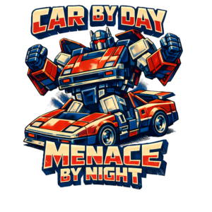 Retro Robot Toy T-Shirt | Car by Day Menace by Night 80s Sci-Fi Tee