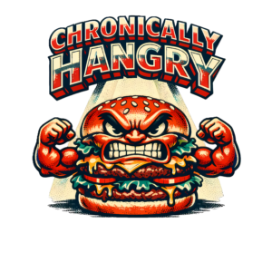 Funny Burger T-Shirt | Chronically Hangry Retro Diner Foodie Tee