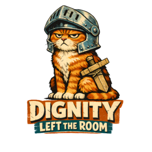 Cosplay Cat T-Shirt | Dignity Left the Room Funny Knight Cat Tee