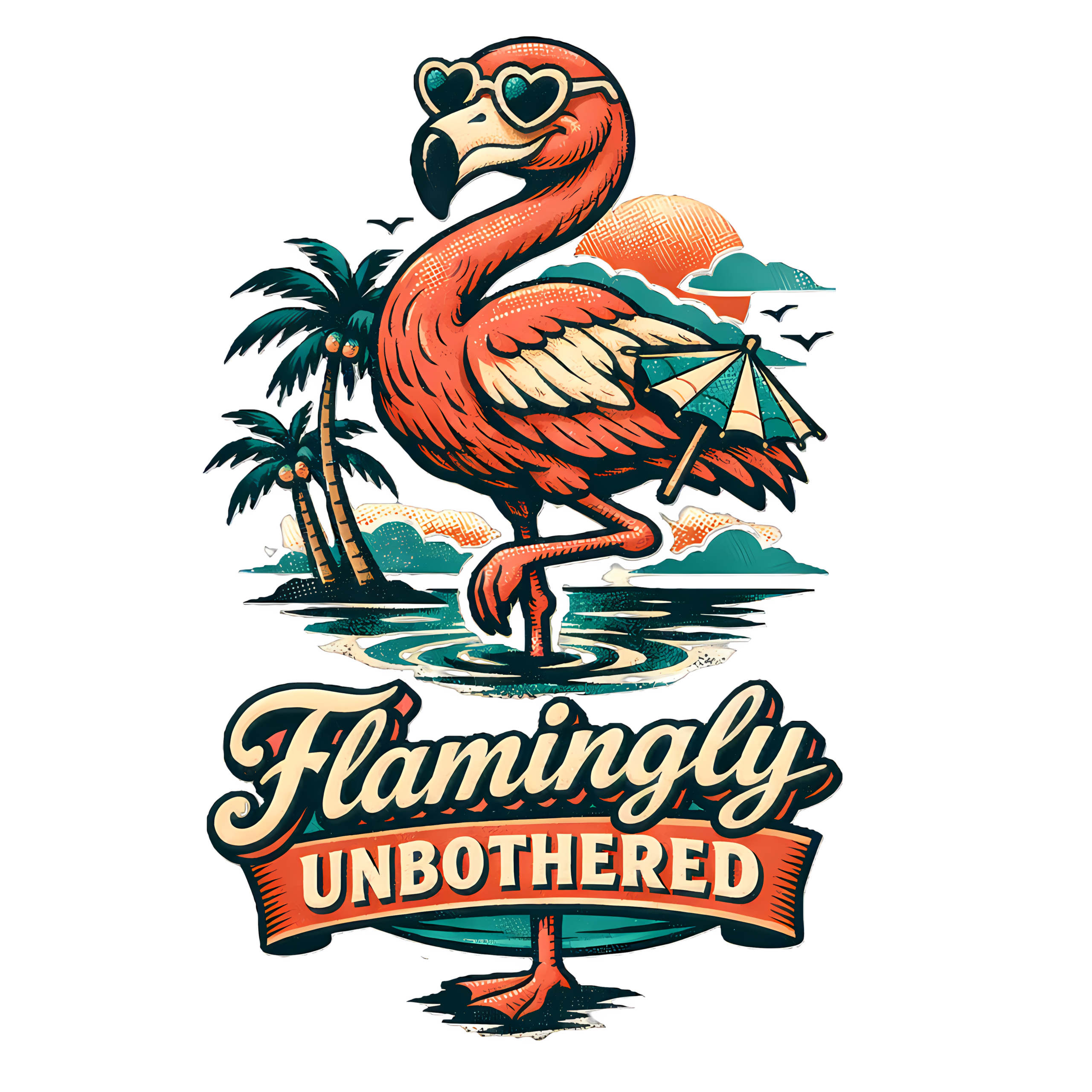 Funny Flamingo T-Shirt | Flamingly Unbothered Retro Summer Tee