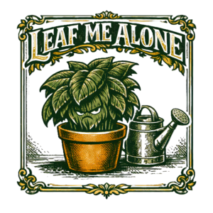 Funny Plant T-Shirt | Leaf Me Alone Vintage Botanical Pun Tee