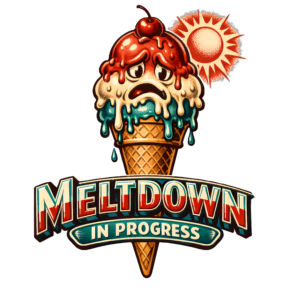Funny Ice Cream T-Shirt | Meltdown in Progress Retro Summer Tee