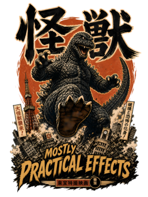 Retro Kaiju Monster T-Shirt | Mostly Practical Effects Japanese Tee