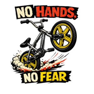 Retro BMX Bike T-Shirt | No Hands No Fear Vintage 80s Rad Tee