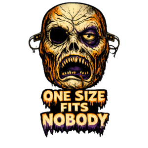 Funny Halloween Mask T-Shirt | One Size Fits Nobody Retro 80s Tee