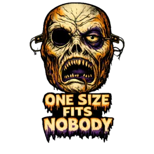 Funny Halloween Mask T-Shirt | One Size Fits Nobody Retro 80s Tee