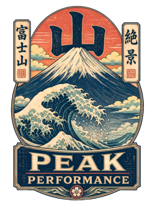 Retro Mount Fuji T-Shirt | Peak Performance Ukiyo-e Woodblock Tee