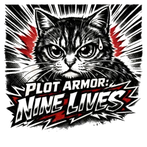 Anime Cat T-Shirt | Plot Armor Nine Lives Manga Screentone Tee