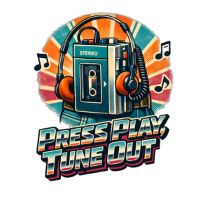 Retro Cassette Player T-Shirt | Press Play Tune Out 80s Tee