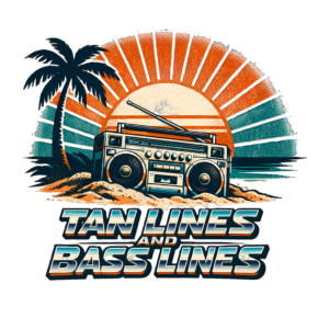 Funny Boombox T-Shirt | Tan Lines and Bass Lines Retro Summer Tee