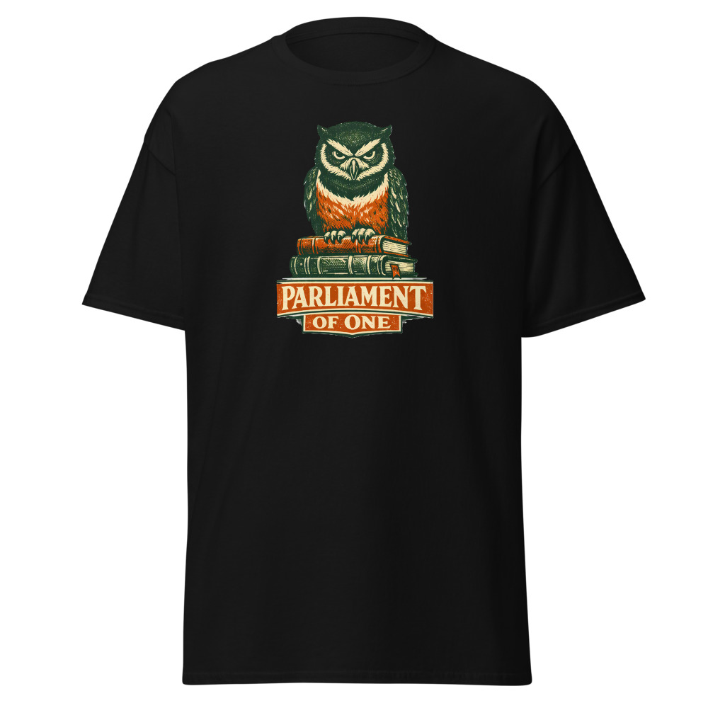 Funny Owl T-Shirt | Parliament of One Vintage Woodcut Bird Tee - Image 3