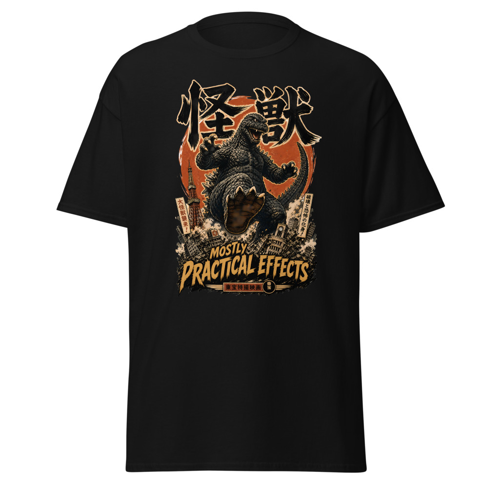 Retro Kaiju Monster T-Shirt | Mostly Practical Effects Japanese Tee - Image 3