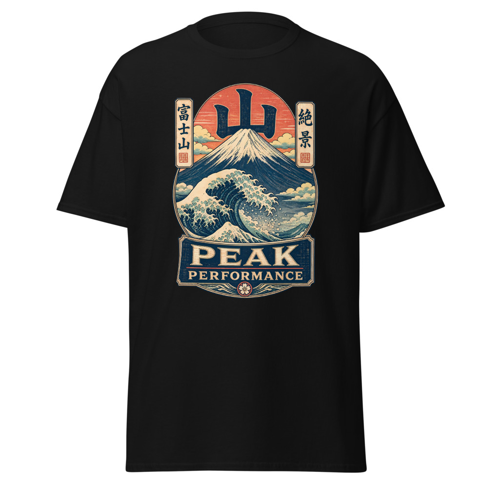 Retro Mount Fuji T-Shirt | Peak Performance Ukiyo-e Woodblock Tee - Image 3
