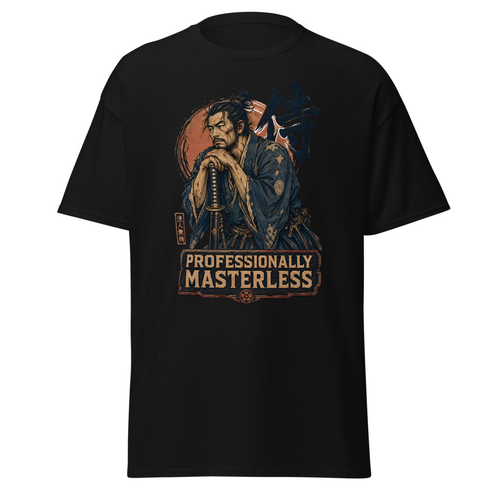 Funny Samurai T-Shirt | Professionally Masterless Ukiyo-e Ronin Tee - Image 3