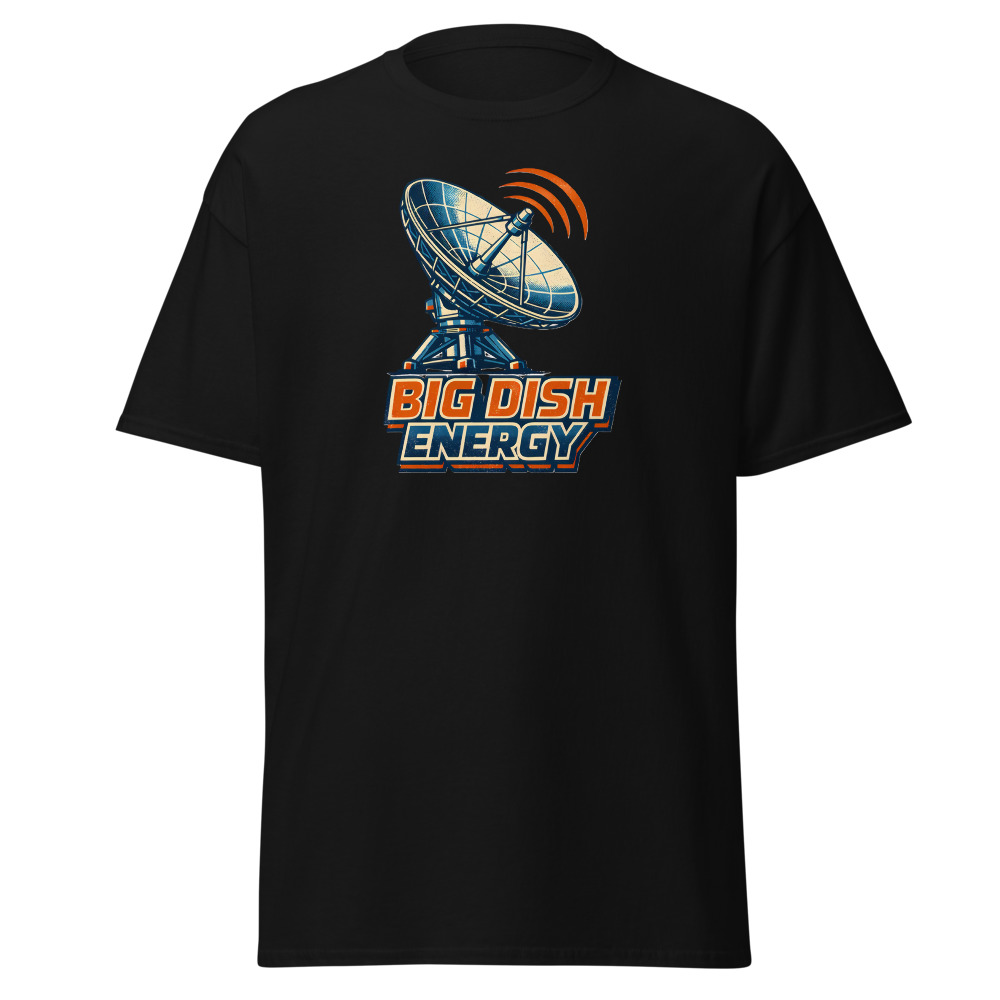 Funny Satellite Dish T-Shirt | Big Dish Energy Retro 80s TV Tee - Image 3