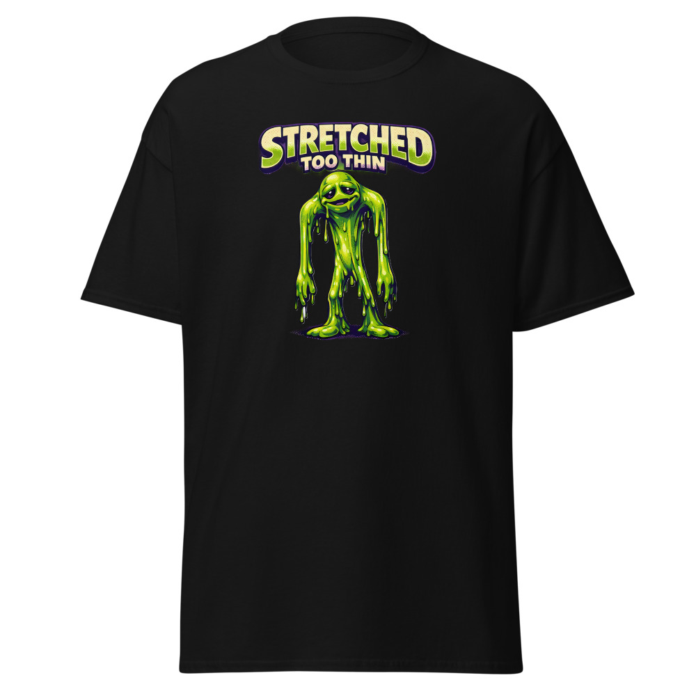 Retro Alien Toy T-Shirt | Stretched Too Thin Vintage 80s Sci-Fi Tee - Image 3