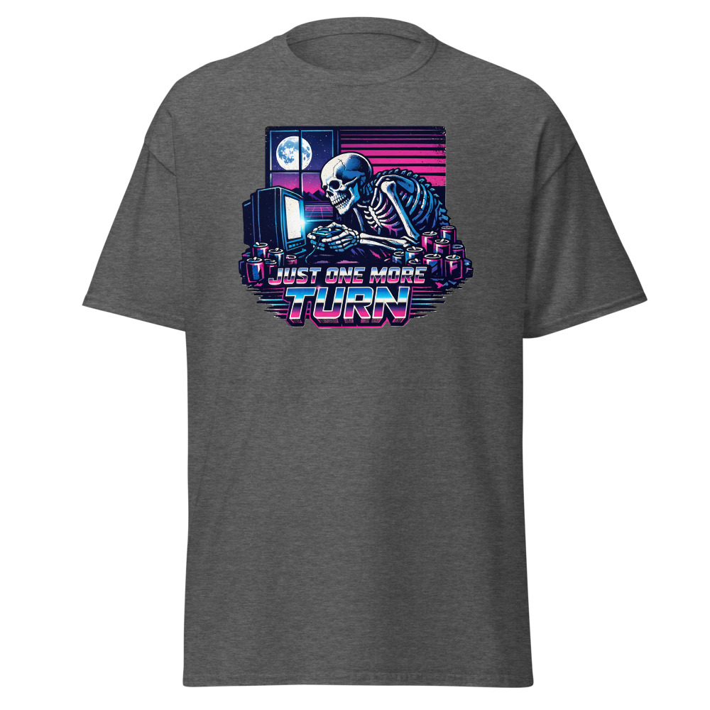 Funny Gamer T-Shirt | Just One More Turn Retro Synthwave Gaming Tee - Image 4