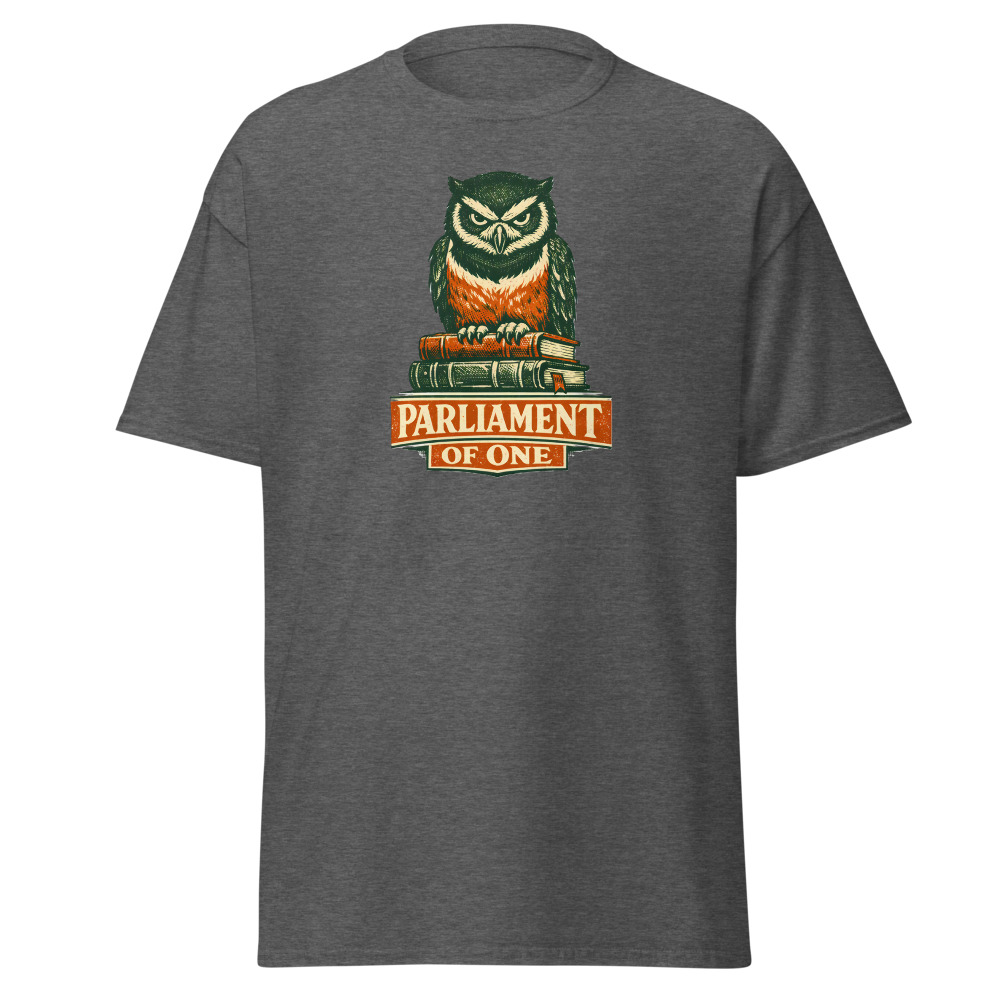Funny Owl T-Shirt | Parliament of One Vintage Woodcut Bird Tee - Image 4