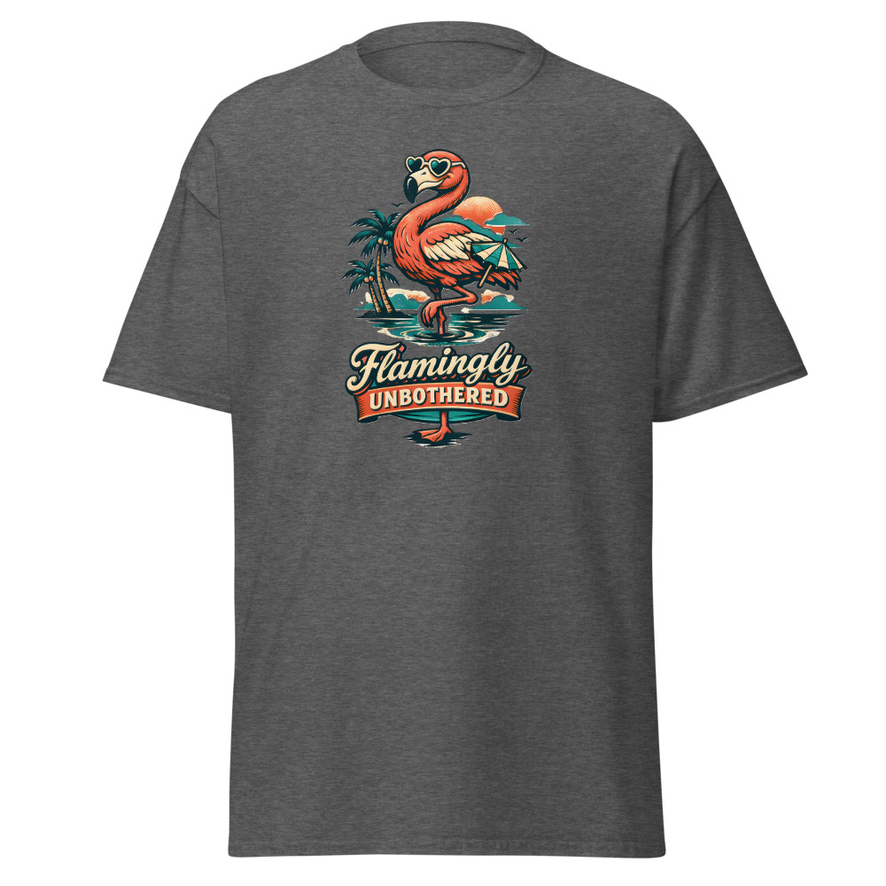 Funny Flamingo T-Shirt | Flamingly Unbothered Retro Summer Tee - Image 4
