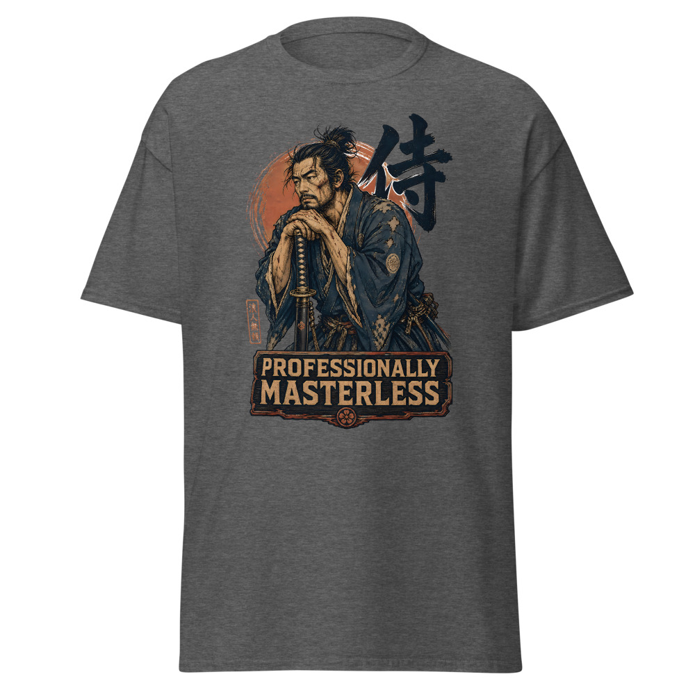 Funny Samurai T-Shirt | Professionally Masterless Ukiyo-e Ronin Tee - Image 4