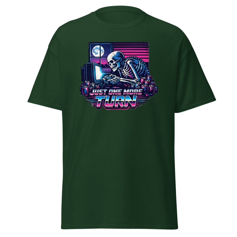 Funny Gamer T-Shirt | Just One More Turn Retro Synthwave Gaming Tee - Image 5