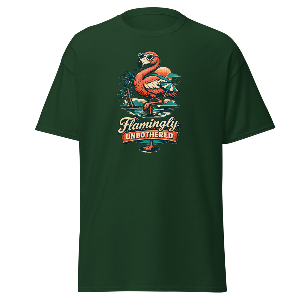 Funny Flamingo T-Shirt | Flamingly Unbothered Retro Summer Tee - Image 5