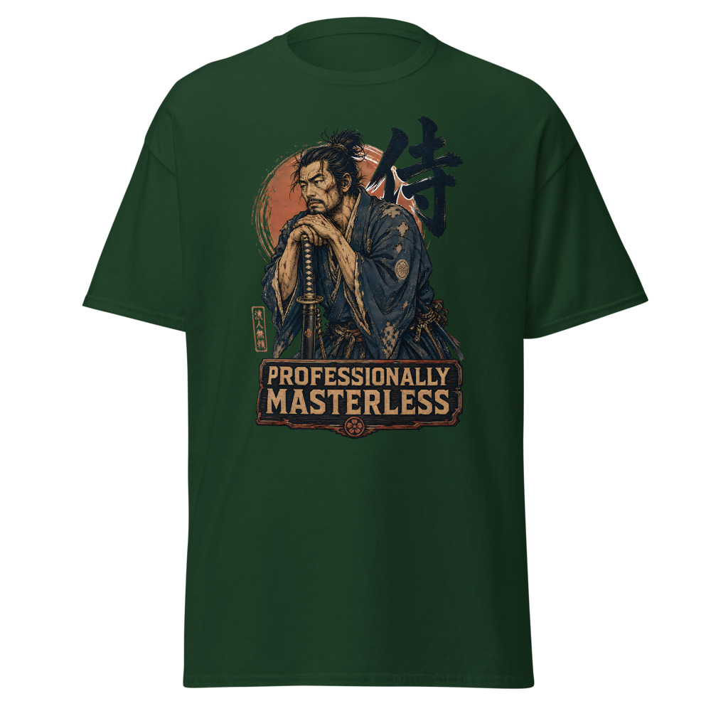 Funny Samurai T-Shirt | Professionally Masterless Ukiyo-e Ronin Tee - Image 5