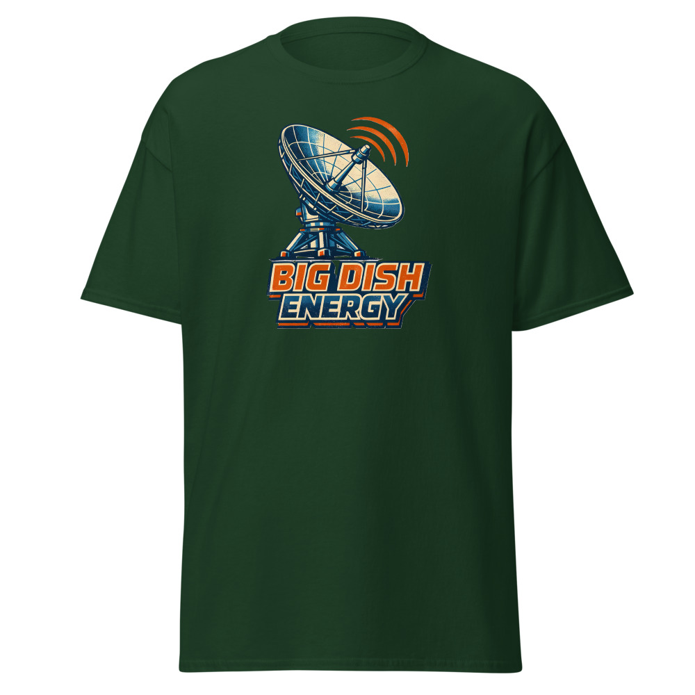 Funny Satellite Dish T-Shirt | Big Dish Energy Retro 80s TV Tee - Image 5