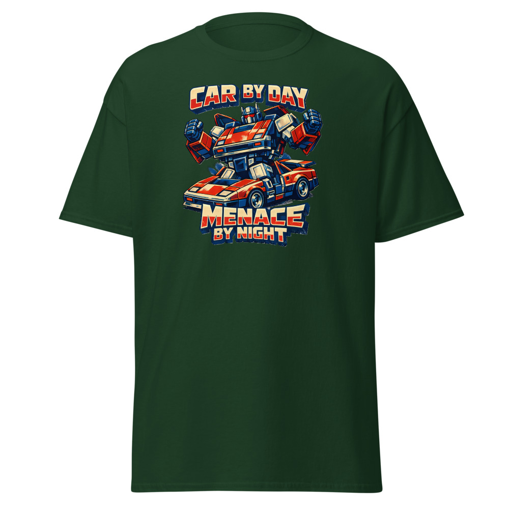 Retro Robot Toy T-Shirt | Car by Day Menace by Night 80s Sci-Fi Tee - Image 5