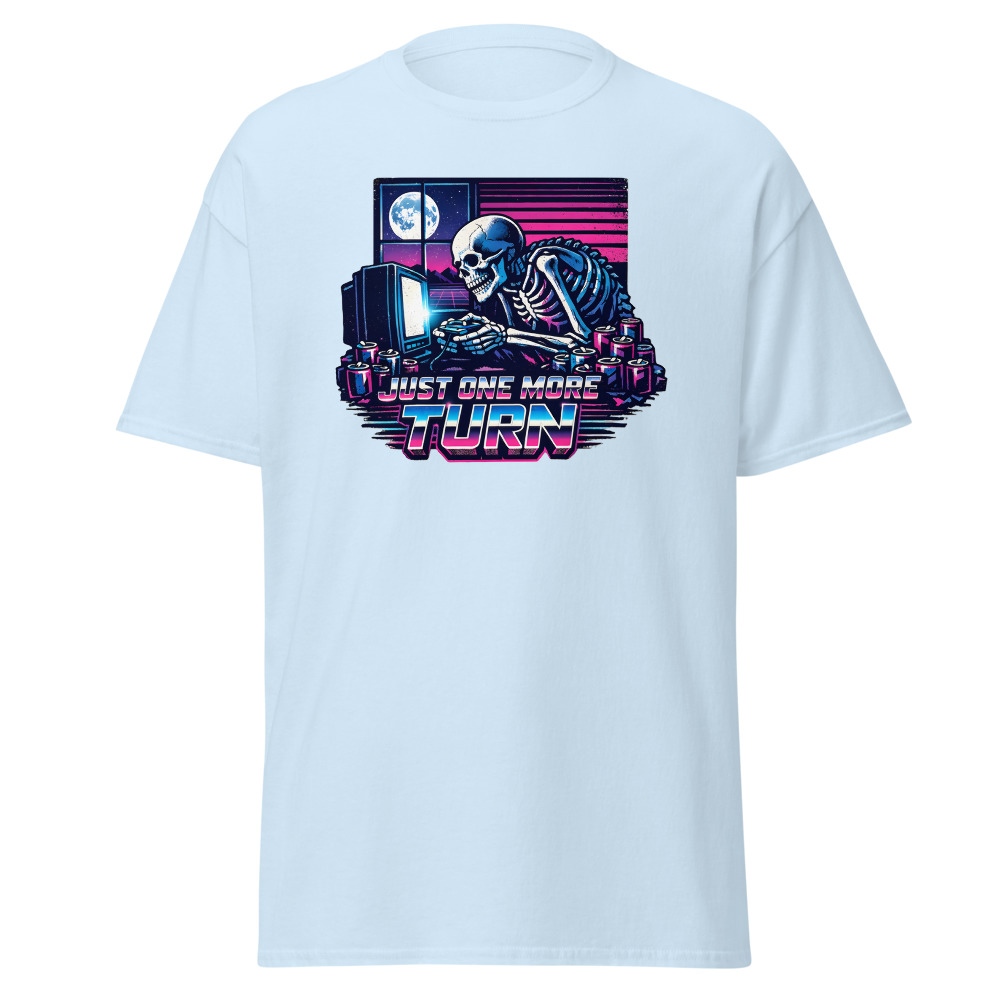 Funny Gamer T-Shirt | Just One More Turn Retro Synthwave Gaming Tee - Image 6