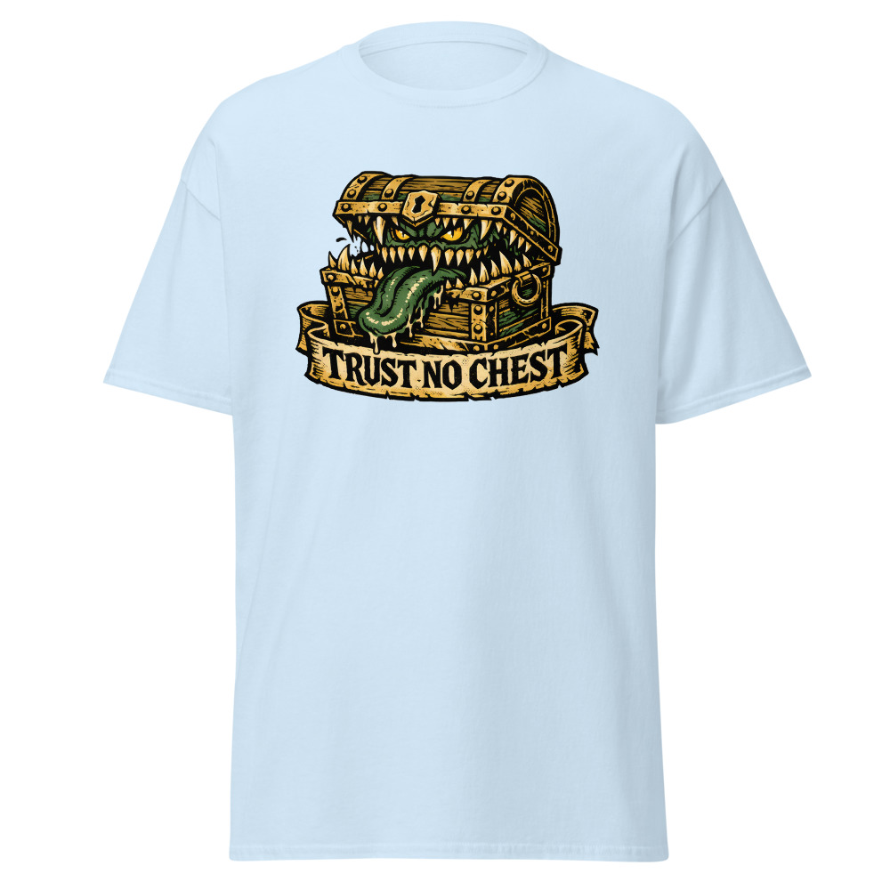 Funny Mimic T-Shirt | Trust No Chest Retro Dark Fantasy Tattoo Tee - Image 6