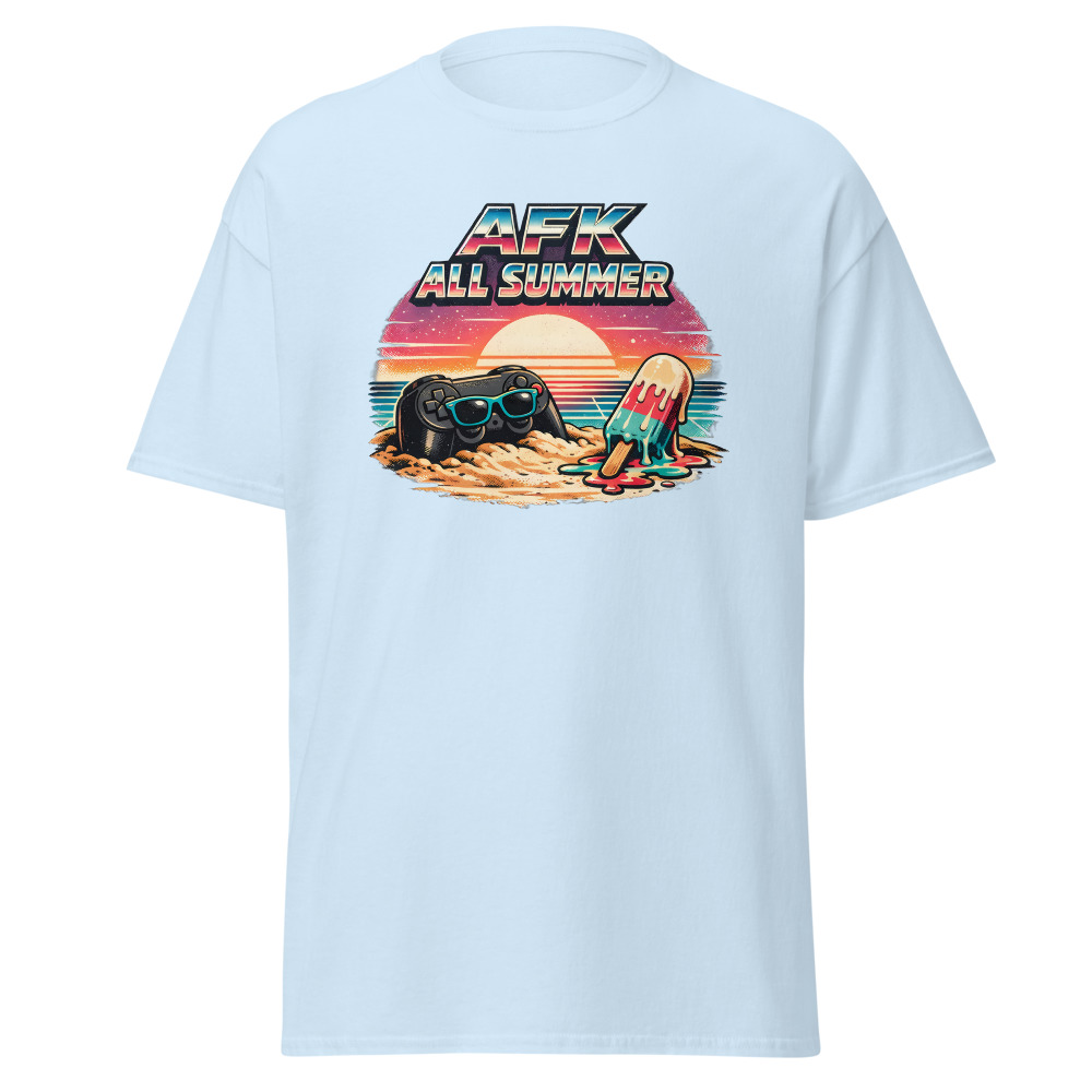 Funny Gamer T-Shirt | AFK All Summer Retro Synthwave Gaming Tee - Image 6
